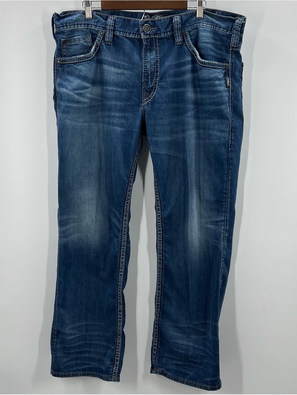 J064 Silver Jeans Men's Zac Relaxed Fit Straight Leg Jeans 40/32
